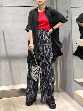 「アイテム（チュニック）」を使った、エムアイさん（レディース・162cm）の夏コーディネート