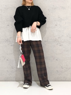「ハタラクパンツ」｜エムアイさん（レディース・162cm）の冬コーディネート