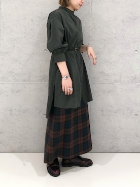 「甘辛mix」｜「アイテム（チュニック）」を使った、エムアイさん（レディース・162cm）の秋コーディネート