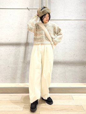 「ショート丈トップス」｜「アイテム（モカシン/デッキシューズ）」を使った、エムアイさん（レディース・162cm）の秋コーディネート