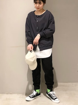 「レプシィム(LEPSIM)」｜「アイテム（キャップ）」を使った、エムアイさん（レディース・162cm）の春コーディネート