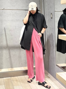 「アイテム（チュニック）」を使った、エムアイさん（レディース・162cm）の夏コーディネート
