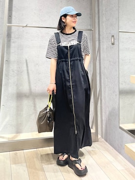 「バッグ」｜「アイテム（帽子）」を使った、エムアイさん（レディース・162cm）の夏コーディネート