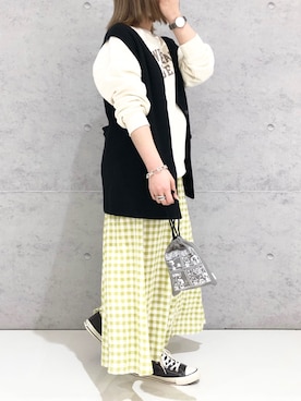 「Soierie（ソワリー）のアイテム（アクセサリー）」を使った、エムアイさん（レディース・162cm）の冬コーディネート