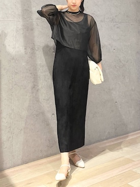 「デート/ロマンティック」｜「アイテム（ドレス）」を使った、エムアイさん（レディース・162cm）の夏コーディネート