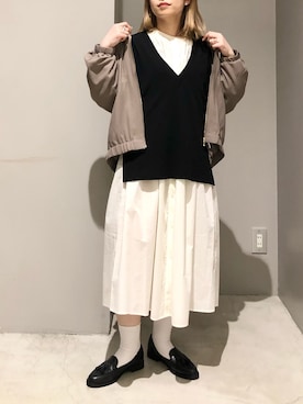 「ベストコーデ」｜「アイテム（ブルゾン）」を使った、エムアイさん（レディース・162cm）の春コーディネート