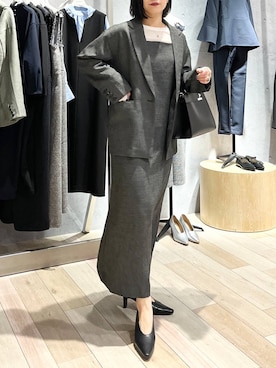 「LEPSIM（レプシィム）のフェイクレザーセンターステッチバッグ　990316（ショルダーバッグ）」を使った、エムアイさん（レディース・162cm）の冬コーディネート