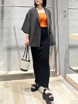 「アイテム（テーラードジャケット）」を使った、エムアイさん（レディース・162cm）の夏コーディネート