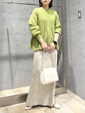 「LEPSIM（レプシィム）のアイテム（イヤリング）」を使った、エムアイさん（レディース・162cm）の春コーディネート