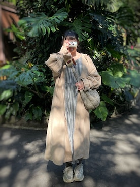 「Samansa Mos2（サマンサ モスモス）のアイテム（ステンカラーコート）」を使った、Sleepy Pumpkinさん（レディース・155cm）の秋コーディネート