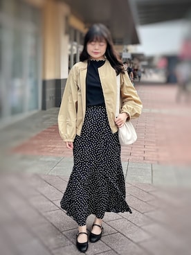「POU DOU DOU（プードゥドゥ）のアイテム（ブルゾン）」を使った、Sleepy Pumpkinさん（レディース・155cm）の夏コーディネート