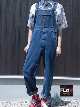 「90s」｜「アイテム（オールインワン・サロペット）」を使った、used.clothing.Flowさん（メンズ・181cm）の夏コーディネート