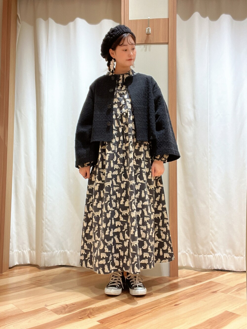 TSUHARU by Samansa クッキージャカードショートアウター　黒 TSUHARU by Samansa Mos2（ツハルバイサマンサモスモス）の「クッキー