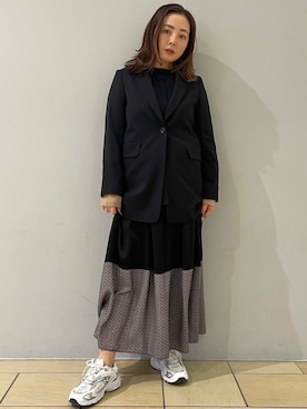 「ワントーンスタイル」｜五十嵐 あやさん（レディース・159cm）の冬コーディネート