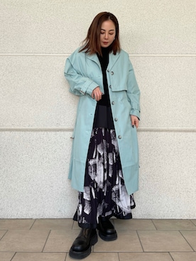「Lui's（ルイス）のアイテム（トレンチコート）」を使った、五十嵐 あやさん（レディース・159cm）の冬コーディネート