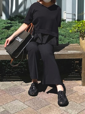 「CELINE」｜「アイテム（スラックス）」を使った、五十嵐 あやさん（レディース・159cm）の夏コーディネート
