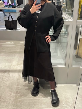 「MM6 Maison Margiela（ｴﾑｴﾑｼｯｸｽ ﾒｿﾞﾝ ﾏﾙｼﾞｪﾗ）のアイテム（トップス）」を使った、五十嵐 あやさん（レディース・159cm）の冬コーディネート