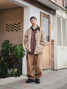 「plain-me（プレインミー）のアイテム」を使った、yowren._さん（メンズ・168cm）の冬コーディネート
