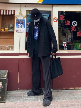「Reebok（リーボック）のアイテム（スニーカー、ブラック系）」を使った、Zackさん（メンズ・183cm）の秋コーディネート