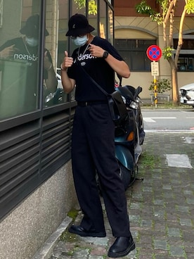 「KANGOL（カンゴール）のアイテム（帽子、ブラック系）」を使った、Zackさん（メンズ・183cm）の秋コーディネート