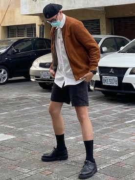 「KANGOL（カンゴール）のアイテム（帽子、ブラック系）」を使った、Zackさん（メンズ・183cm）の冬コーディネート