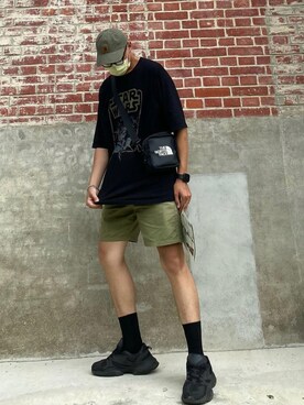 「Carhartt（カーハート）のアイテム（帽子、グリーン系）」を使った、Zackさん（メンズ・183cm）の秋コーディネート
