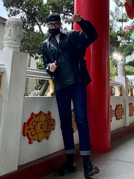 「KANGOL（カンゴール）のアイテム（帽子、ブラック系）」を使った、Zackさん（メンズ・183cm）の秋コーディネート