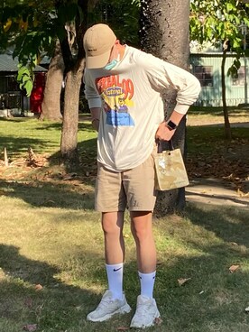 「Reebok（リーボック）のアイテム（シューズ、ベージュ系）」を使った、Zackさん（メンズ・183cm）の冬コーディネート