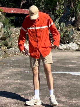 「Dickies（ディッキーズ）のアイテム（帽子、ベージュ系）」を使った、Zackさん（メンズ・183cm）の冬コーディネート
