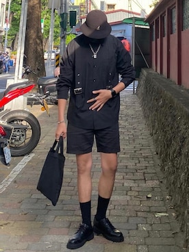 「KANGOL（カンゴール）のアイテム（帽子、ブラック系）」を使った、Zackさん（メンズ・183cm）の秋コーディネート