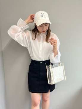 「OLIVE des OLIVE（オリーブデオリーブ）のアイテム（帽子）」を使った、risa☻さん（レディース・155cm）の春コーディネート