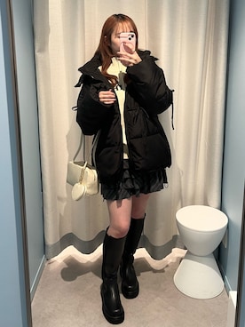 「OLIVE des OLIVE（オリーブデオリーブ）のアイテム（ダウンジャケット/コート）」を使った、risa☻さん（レディース・155cm）の冬コーディネート