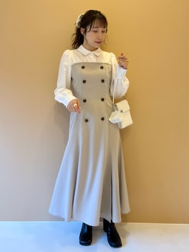 「155㎝コーデ」｜「アイテム（ワンピース）」を使った、risa☻さん（レディース・155cm）の冬コーディネート