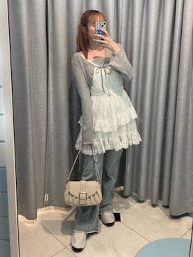 「アイテム（バッグ）」を使った、risa☻さん（レディース・155cm）の夏コーディネート