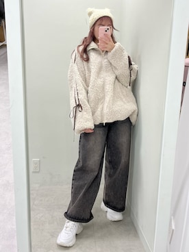 「OLIVE des OLIVE（オリーブデオリーブ）のアイテム（帽子）」を使った、risa☻さん（レディース・155cm）の秋コーディネート