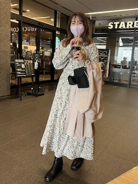 「OLIVE des OLIVE（オリーブデオリーブ）のアイテム（トレンチコート）」を使った、risa☻さん（レディース・155cm）の冬コーディネート