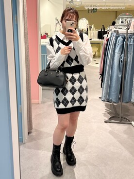 「ニットアップ」｜「アイテム（ブーツ）」を使った、risa☻さん（レディース・155cm）の秋コーディネート