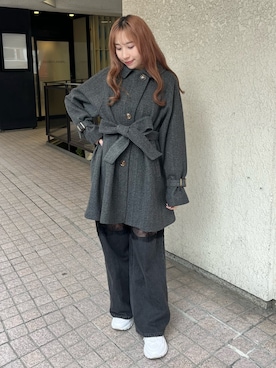「OLIVE des OLIVE（オリーブデオリーブ）のアイテム（その他アウター）」を使った、risa☻さん（レディース・155cm）の冬コーディネート
