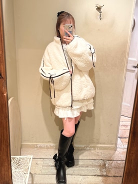 「アイテム（ブルゾン）」を使った、risa☻さん（レディース・155cm）の冬コーディネート