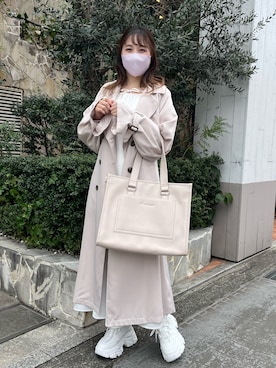 「OLIVE des OLIVE（オリーブデオリーブ）のアイテム（トレンチコート）」を使った、risa☻さん（レディース・155cm）の春コーディネート