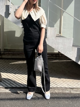 「OLIVE des OLIVE（オリーブデオリーブ）のアイテム（オールインワン・サロペット）」を使った、risa☻さん（レディース・155cm）の春コーディネート
