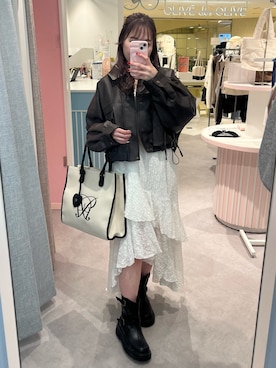 「OLIVE des OLIVE（オリーブデオリーブ）のアイテム（ジャケット/アウター）」を使った、risa☻さん（レディース・155cm）の冬コーディネート
