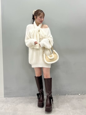 「アイテム（ワンピース）」を使った、risa☻さん（レディース・155cm）の秋コーディネート