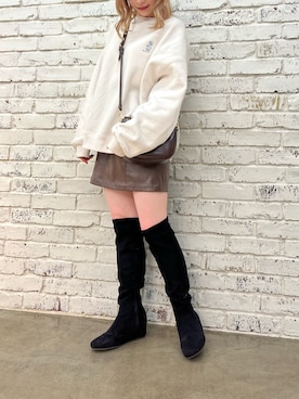 「合皮スカート」｜risa☻さん（レディース・155cm）の秋コーディネート