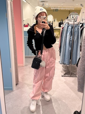 「OLIVE des OLIVE（オリーブデオリーブ）のアイテム（帽子）」を使った、risa☻さん（レディース・155cm）の秋コーディネート