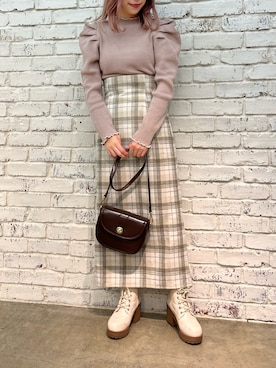 「パワショルニット」｜risa☻さん（レディース・155cm）の秋コーディネート