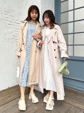 「OLIVE des OLIVE（オリーブデオリーブ）のアイテム（トレンチコート）」を使った、risa☻さん（レディース・155cm）の春コーディネート