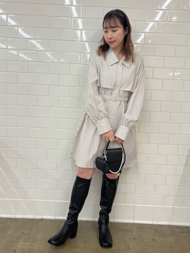 「155㎝コーデ」｜「アイテム（ワンピース）」を使った、risa☻さん（レディース・155cm）の冬コーディネート