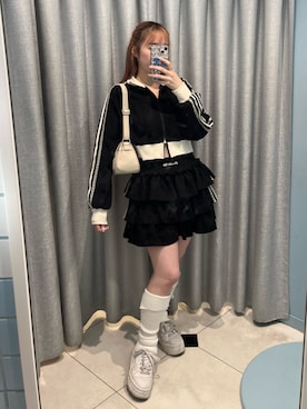 「アイテム（ジャージ）」を使った、risa☻さん（レディース・155cm）の夏コーディネート
