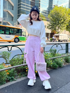 「OLIVE des OLIVE（オリーブデオリーブ）のアイテム（帽子）」を使った、risa☻さん（レディース・155cm）の秋コーディネート